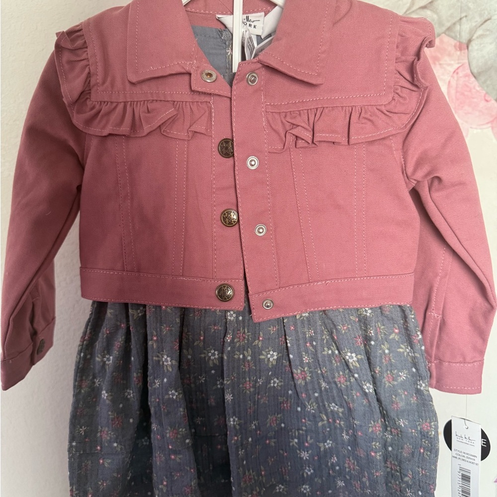 Pink Ruffled Kids Jacket by Nicole Hiller New York